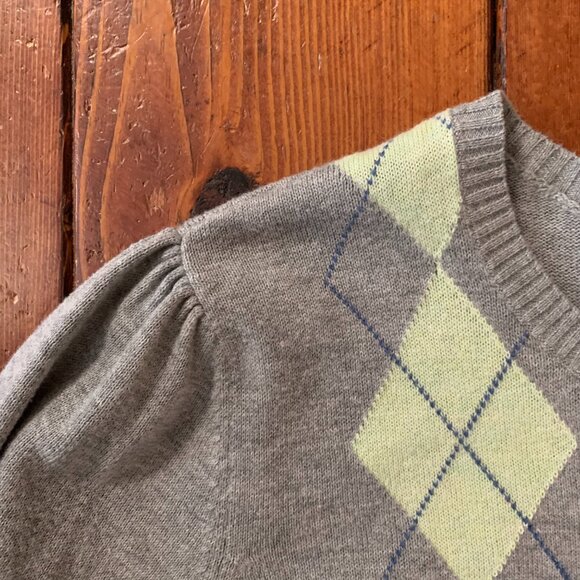 Ralph Lauren Polo Jeans Argyle Gray Women's Medium Button Down Cardigan Sweater - Picture 6 of 13